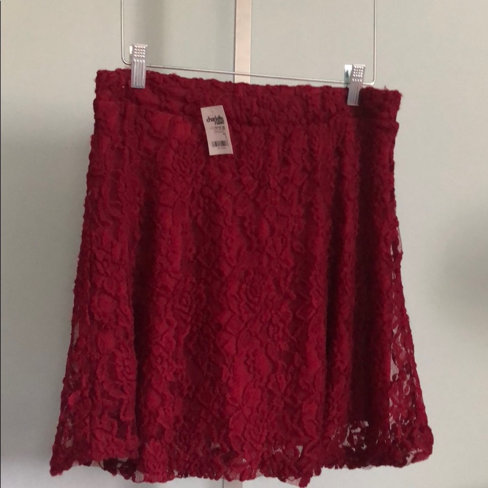 Charlotte Russe Burgundy Lace Skirt NWT Large